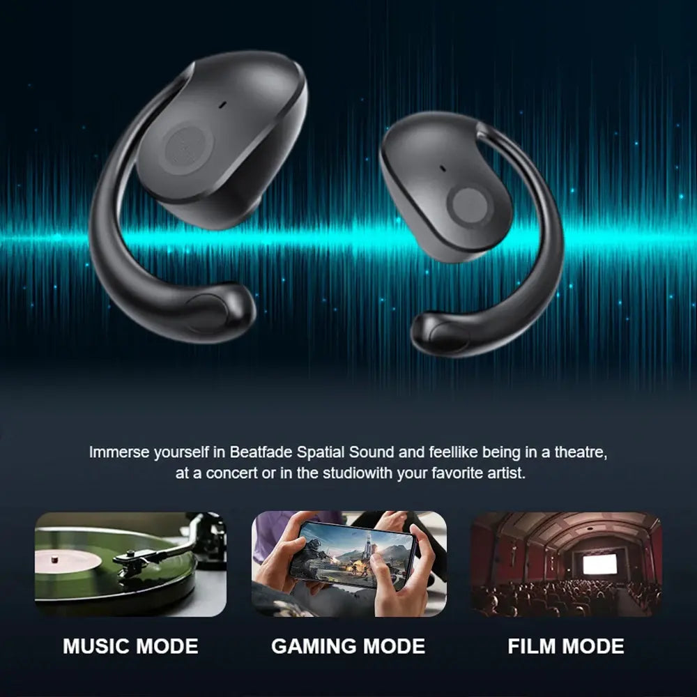 outdoor sport dustproof Noise reduction wireless bluetooth 5.3 comfort earhook earbuds earphones