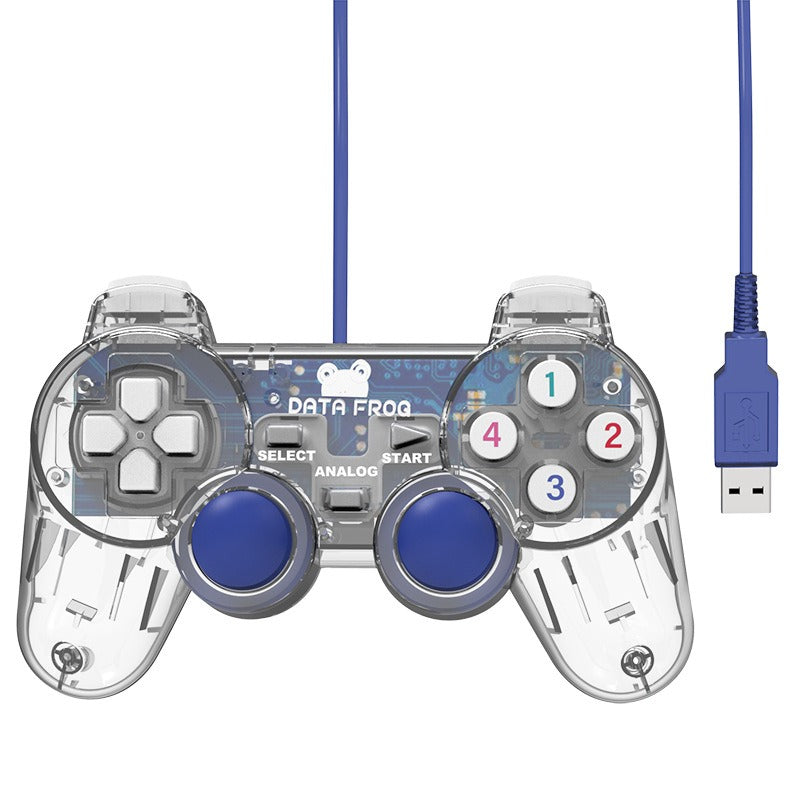Transparent shell PC computer USB game controller 3D joystick controller vibration free game accessories.