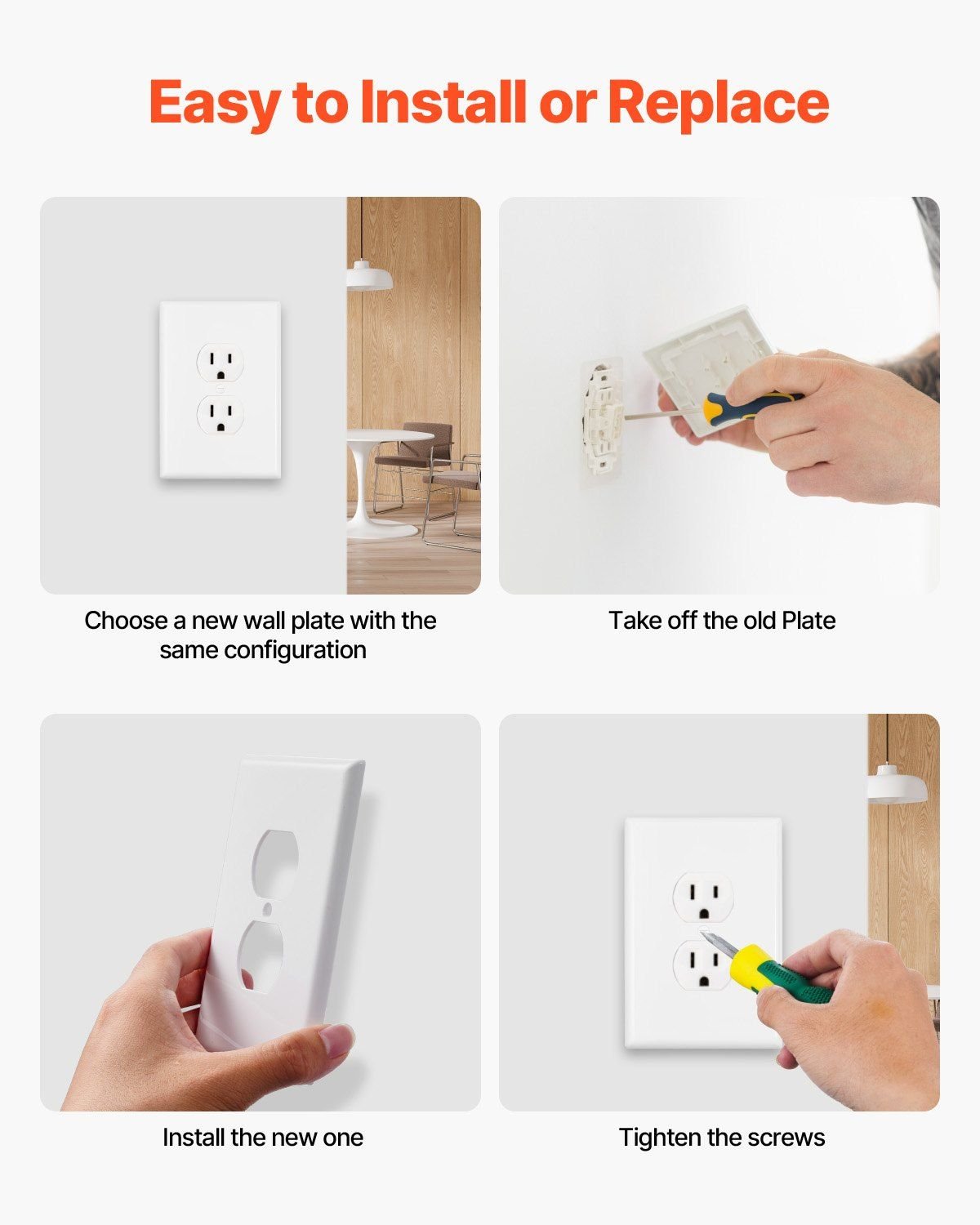 1 - Gang Duplex Outlet Covers Wall Outlet Cover 10 Pack Receptacle Faceplate - GoTypical