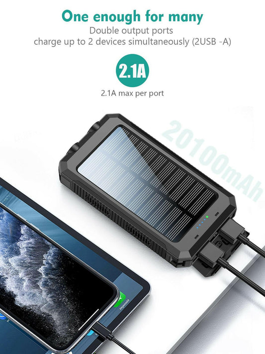 10000mAh Solar Charger Portable Power Bank with USB-C Port Eco-Friendly - GoTypical