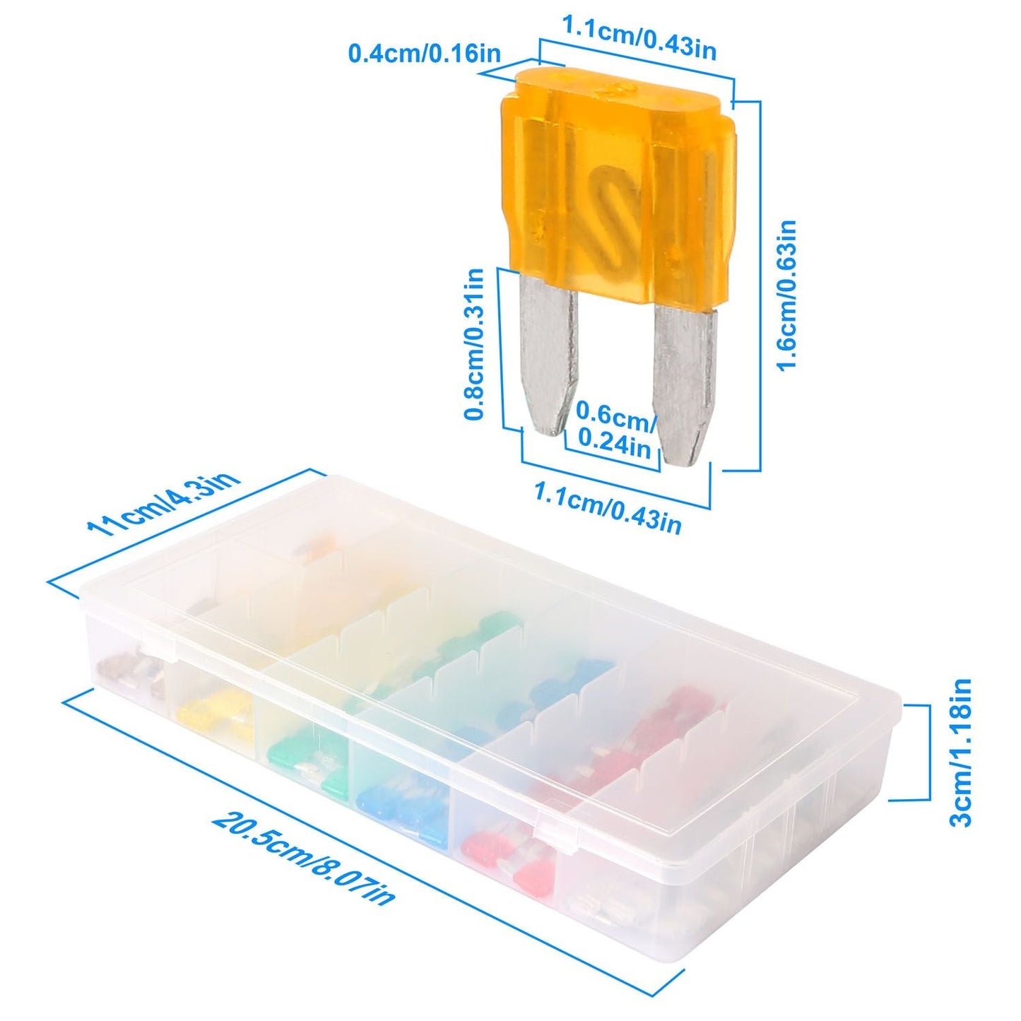 120Pcs Mini Auto Blade Fuse Set Assorted Standard Blade Fuse Kit 5A 7.5A 10A 15A 20A 25A 30A for Car Truck - GoTypical