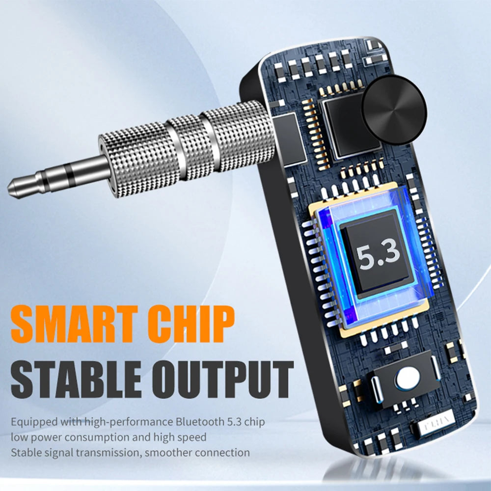 T66 AUX Bluetooth 5.0 Adapter Car Bluetooth Receiver Transmitter 2-in-1 Wireless Audio.