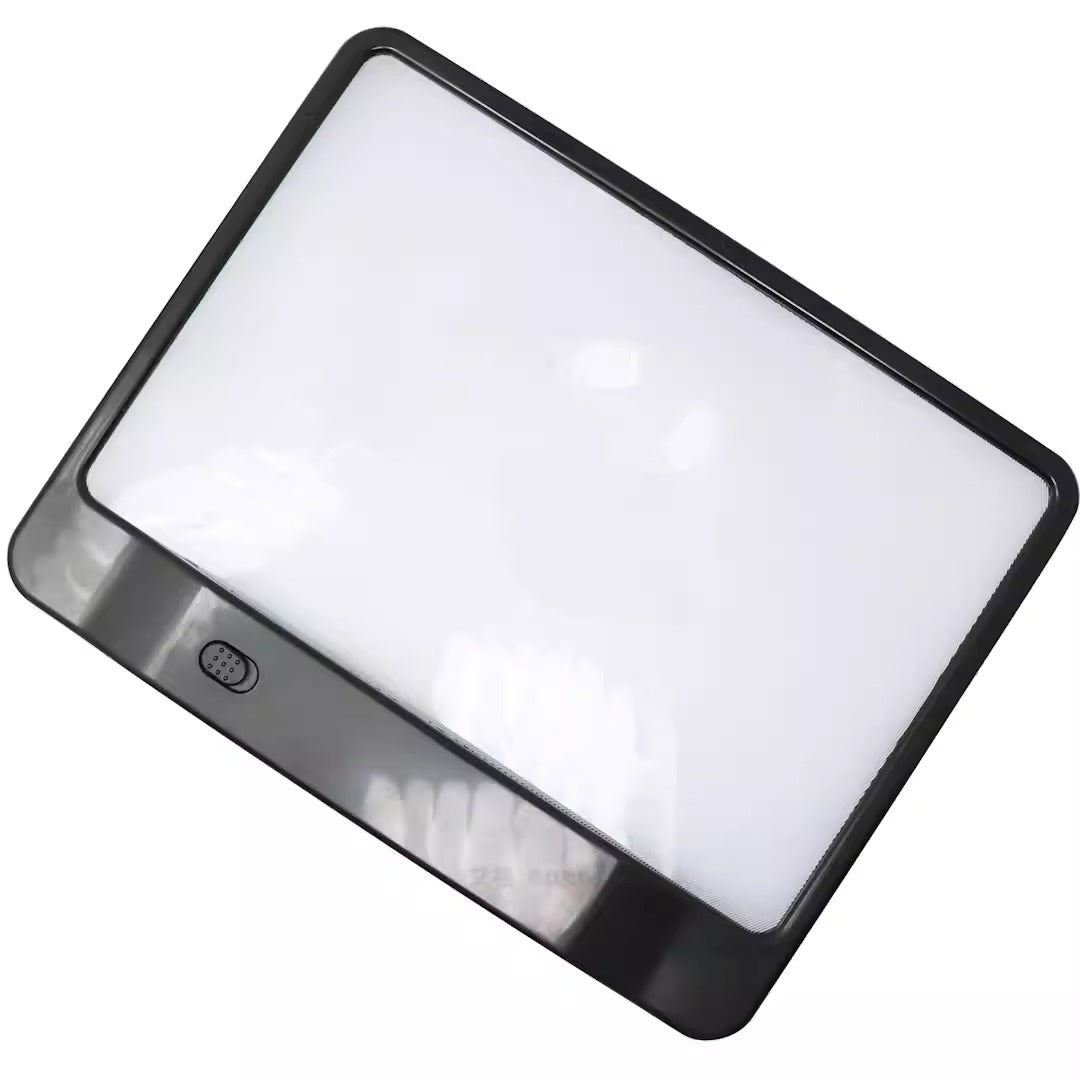 Full page reading 3LED light 3x PVC night light desktop handheld magnifying glass.
