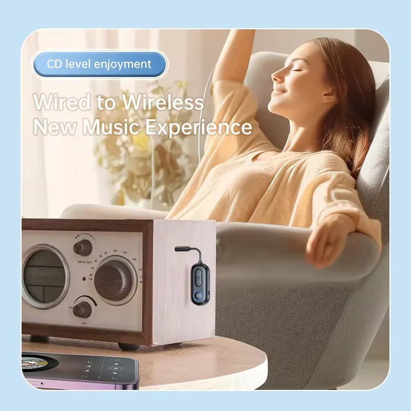 Bluetooth 5.4 receiver transmitter, car mounted AUX 2-in-1 aircraft fitness TV dedicated wireless transmitter