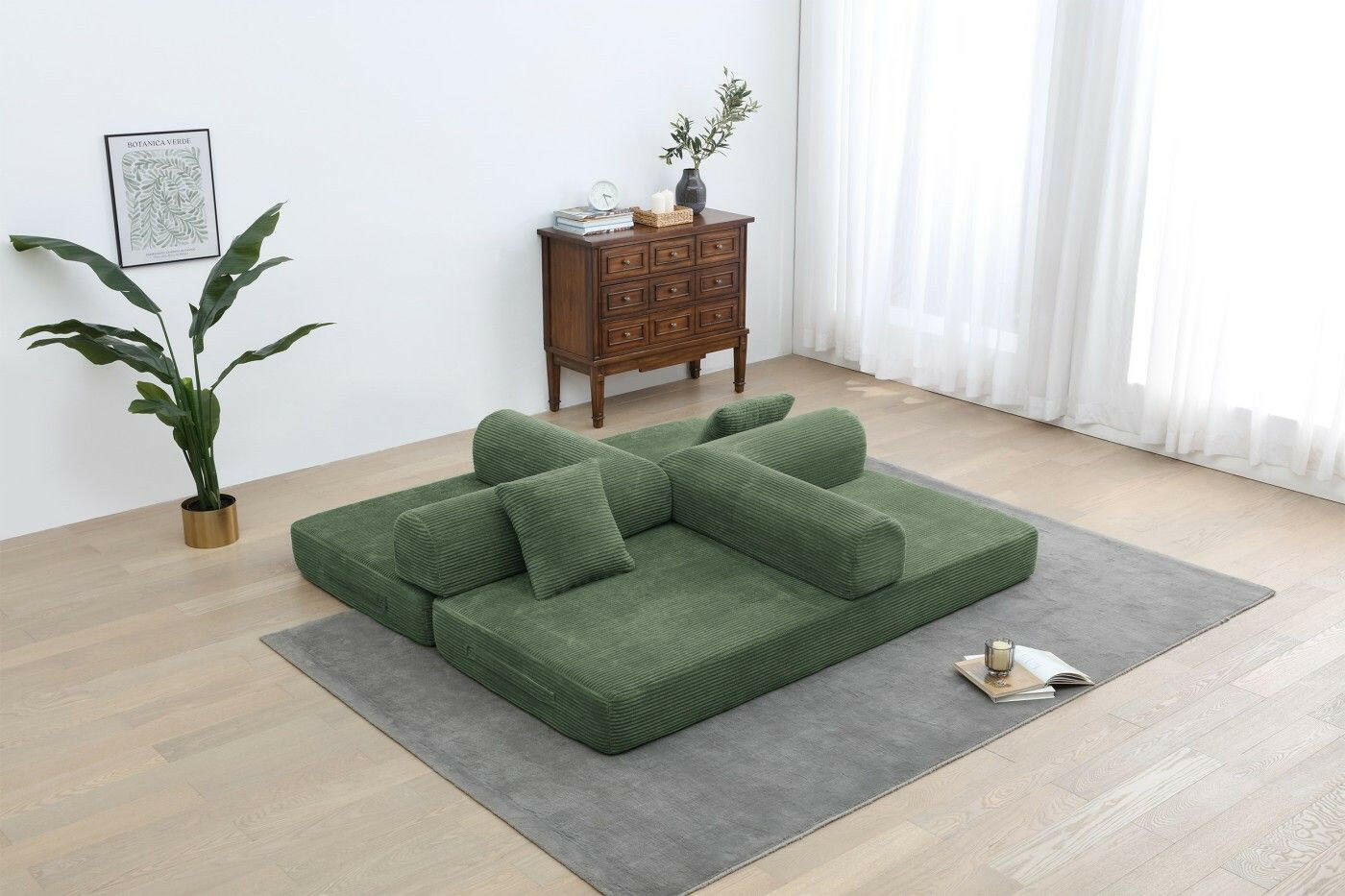 4 - in - 1 Convertible Sofa Bed - 77.9 Inch Modular Floor Couch - GoTypical