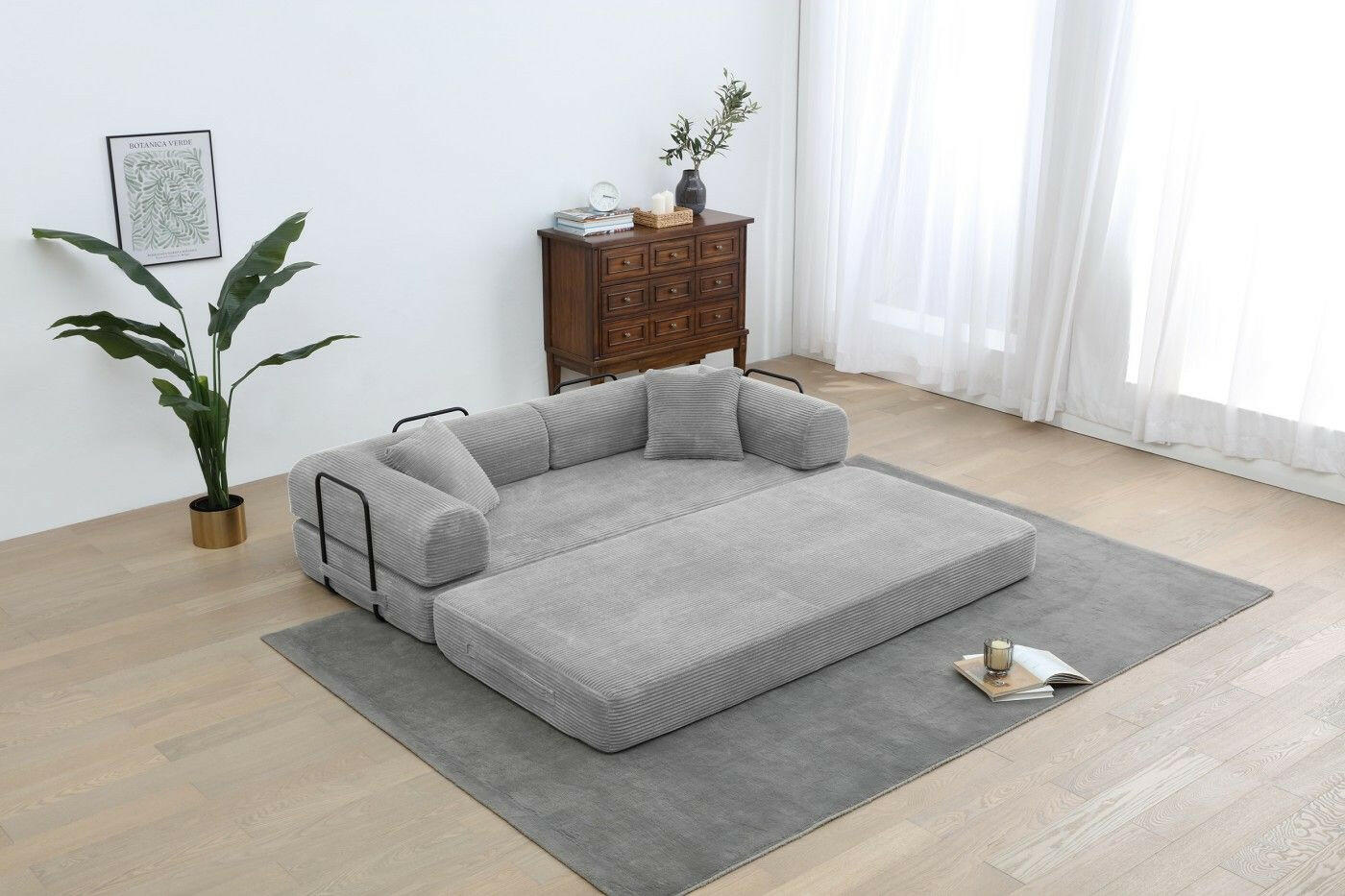 4 - in - 1 Convertible Sofa Bed - 77.9 Inch Modular Floor Couch - GoTypical