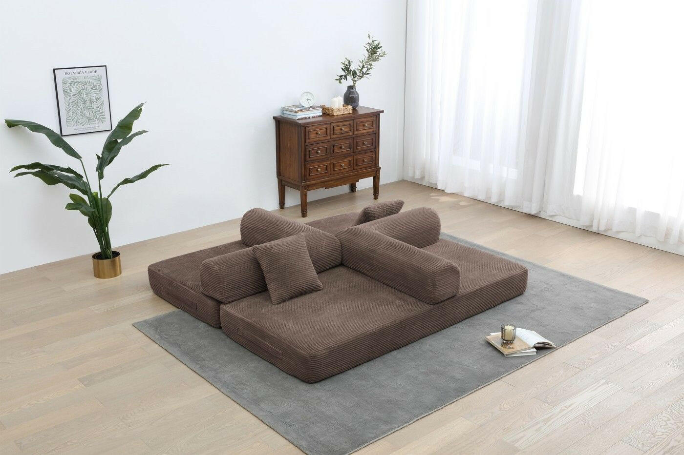4 - in - 1 Convertible Sofa Bed - 77.9 Inch Modular Floor Couch - GoTypical