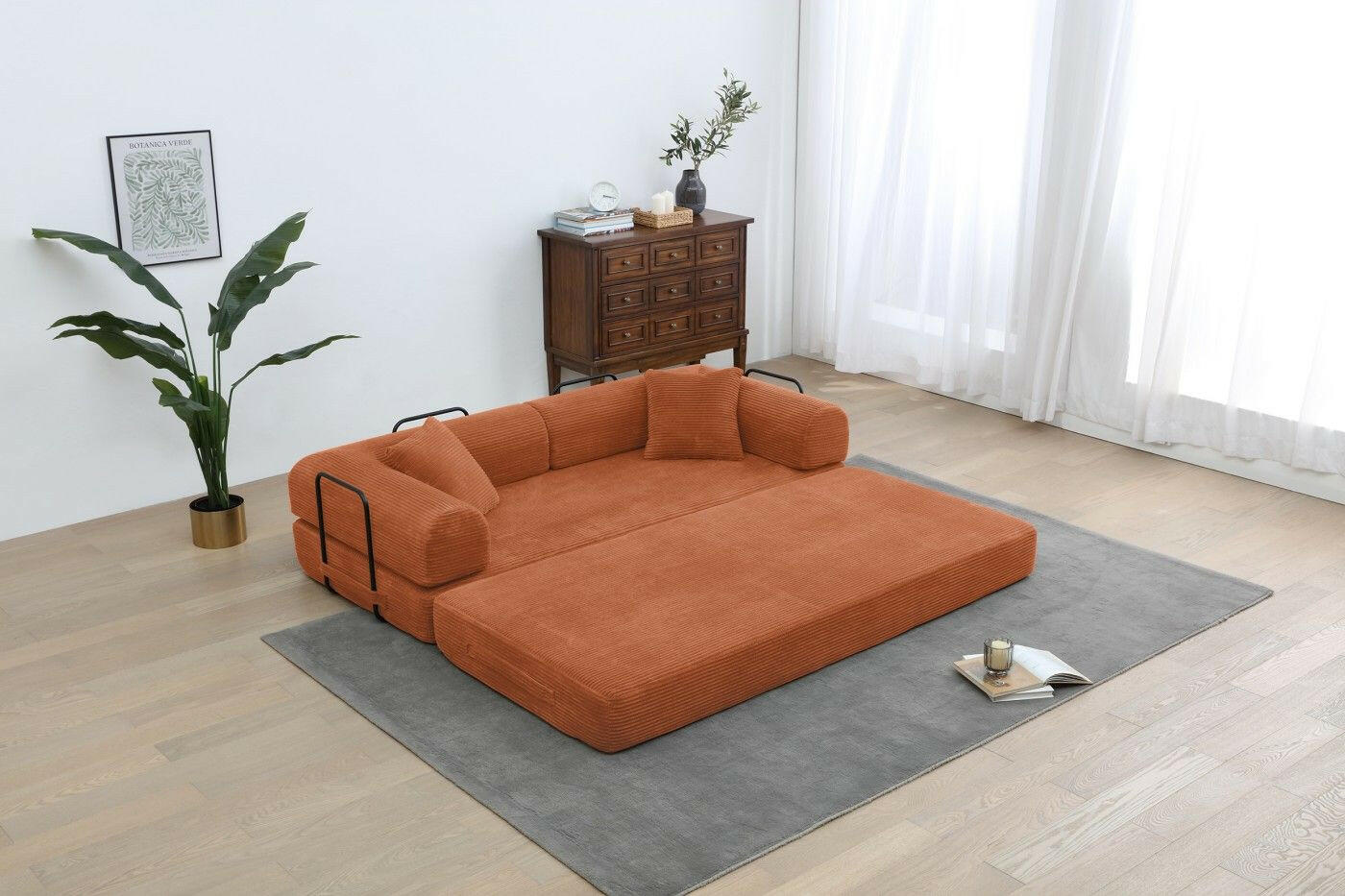 4 - in - 1 Convertible Sofa Bed - 77.9 Inch Modular Floor Couch - GoTypical