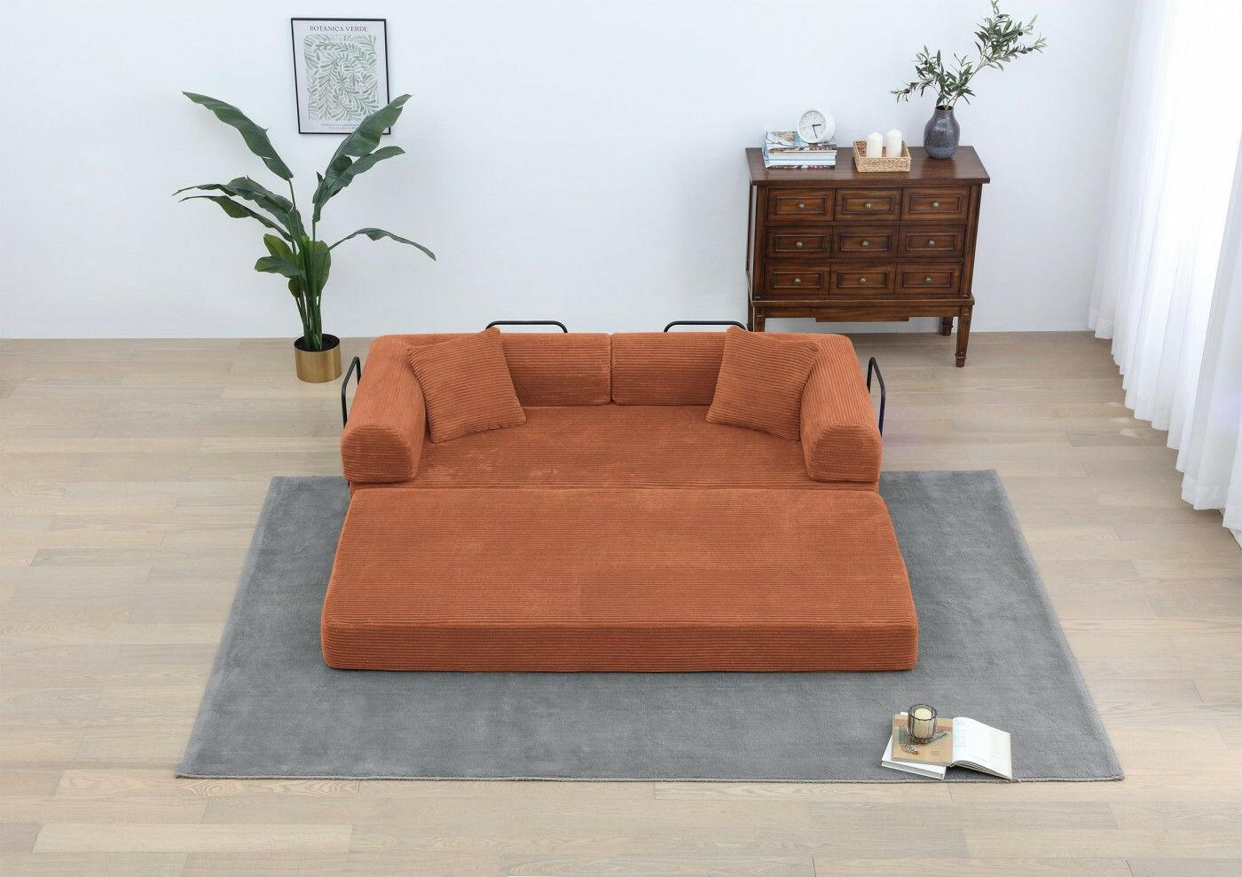 4 - in - 1 Convertible Sofa Bed - 77.9 Inch Modular Floor Couch - GoTypical