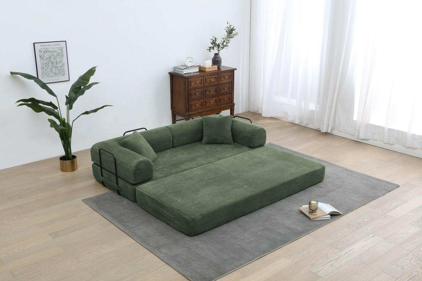 4 - in - 1 Convertible Sofa Bed - 77.9 Inch Modular Floor Couch - GoTypical