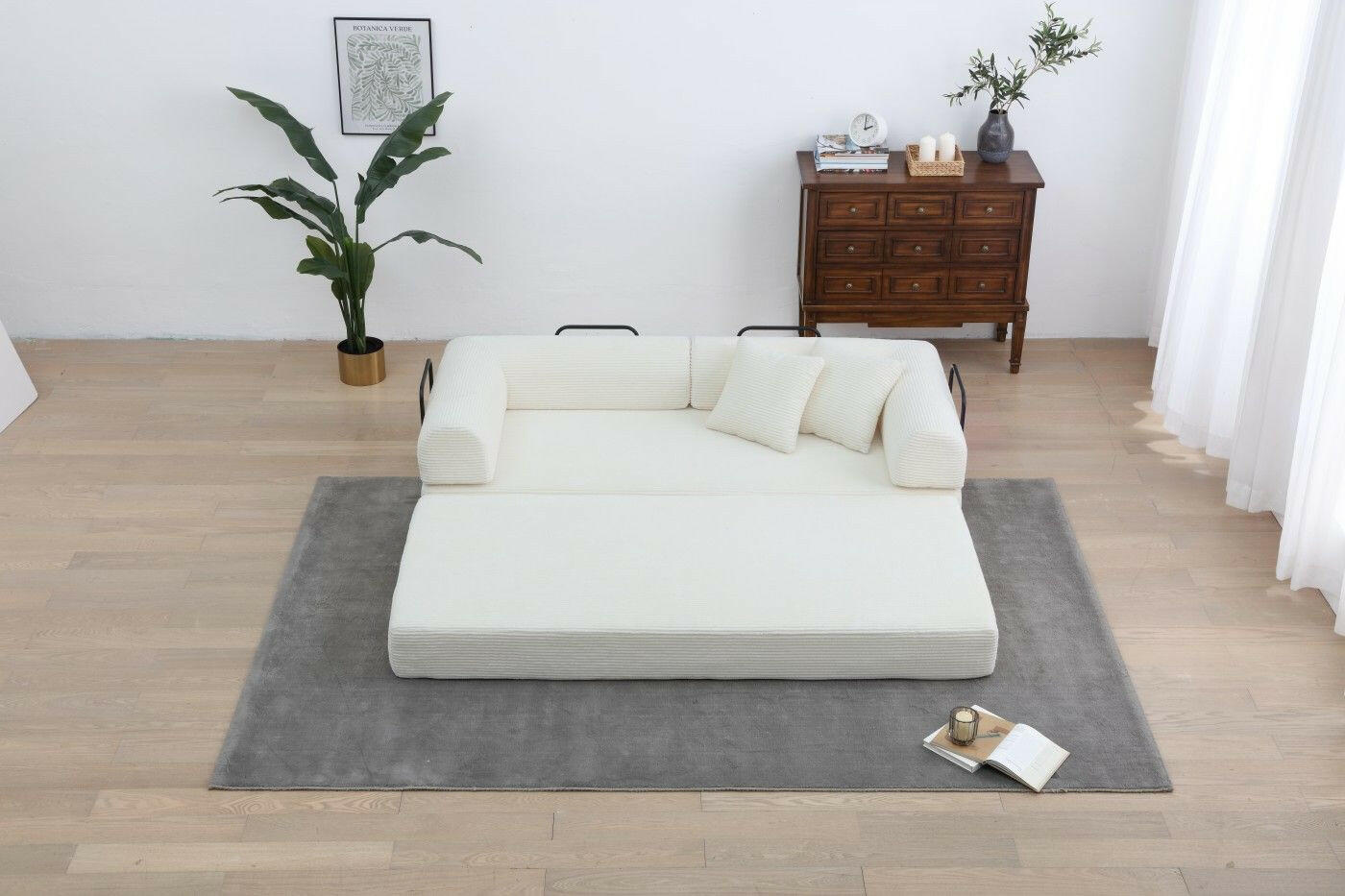 4 - in - 1 Convertible Sofa Bed - 77.9 Inch Modular Floor Couch - GoTypical