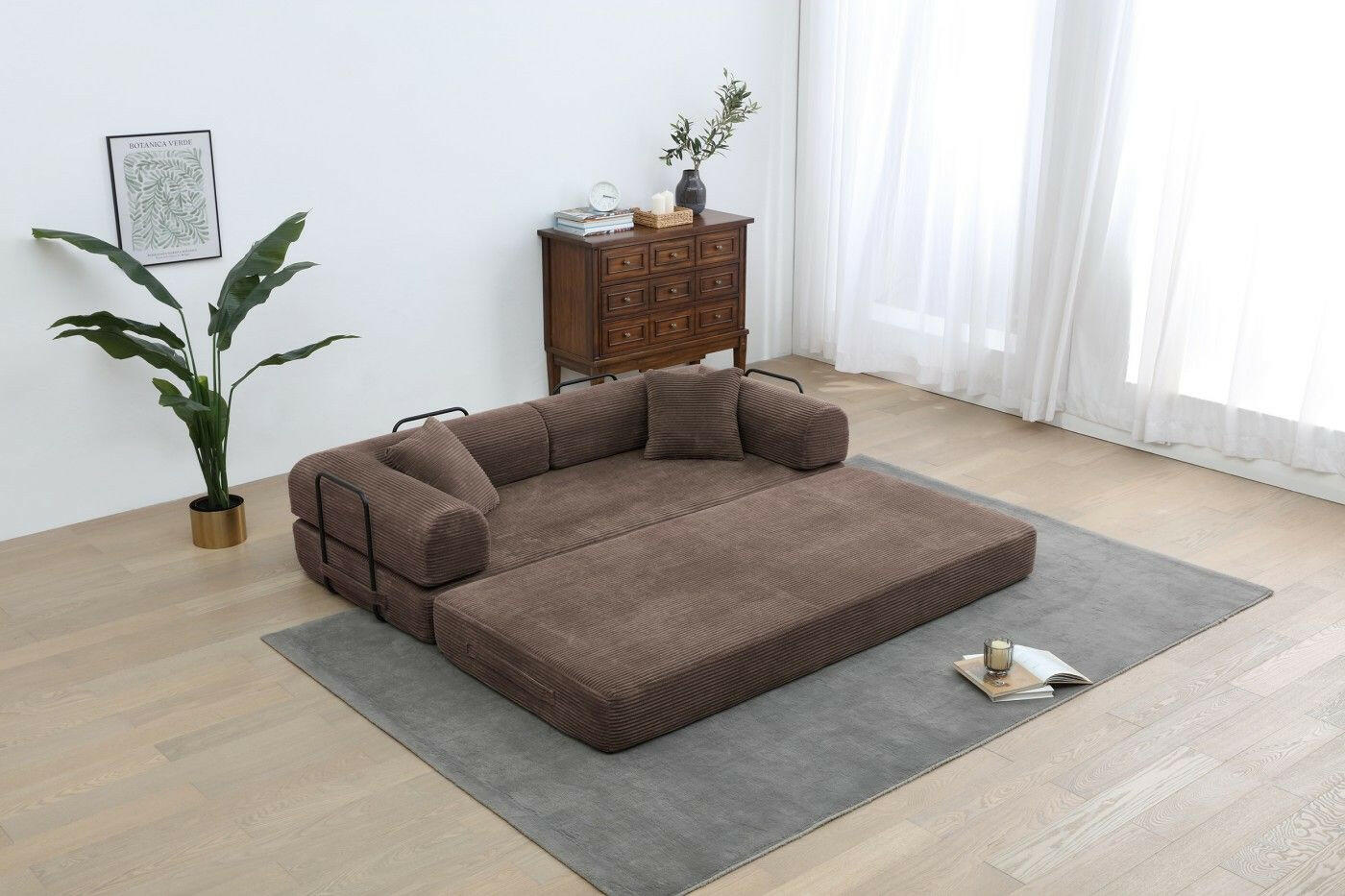 4 - in - 1 Convertible Sofa Bed - 77.9 Inch Modular Floor Couch - GoTypical