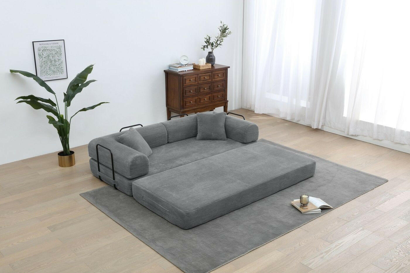 4 - in - 1 Convertible Sofa Bed - 77.9 Inch Modular Floor Couch - GoTypical