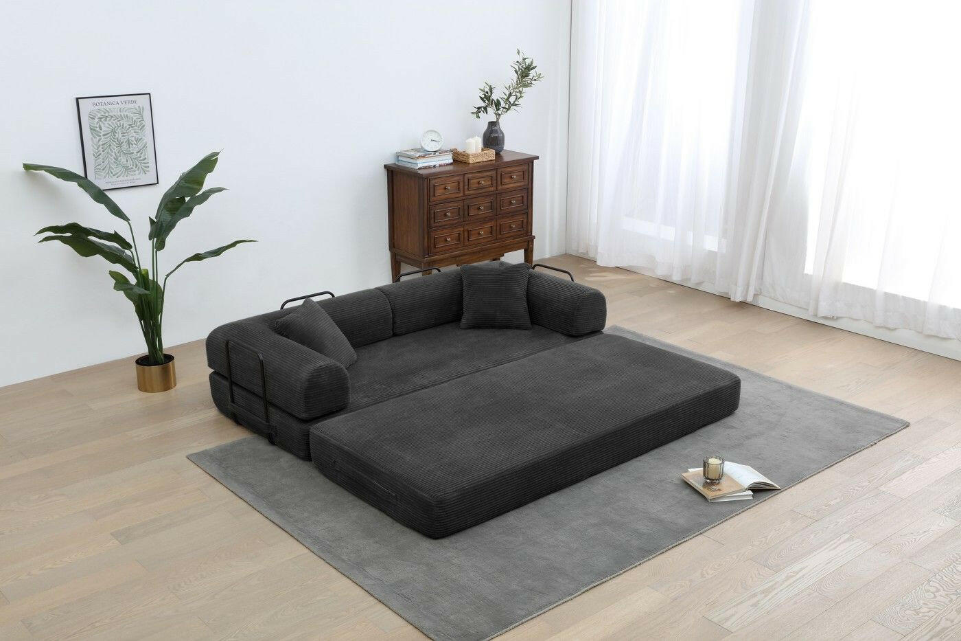 4 - in - 1 Convertible Sofa Bed - 77.9 Inch Modular Floor Couch - GoTypical