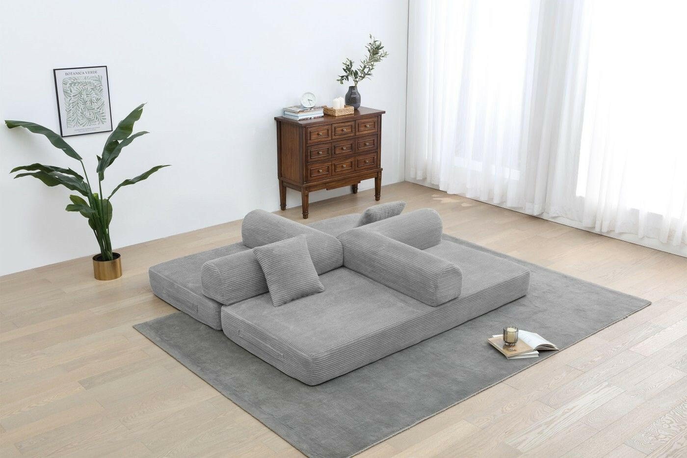 4 - in - 1 Convertible Sofa Bed - 77.9 Inch Modular Floor Couch - GoTypical