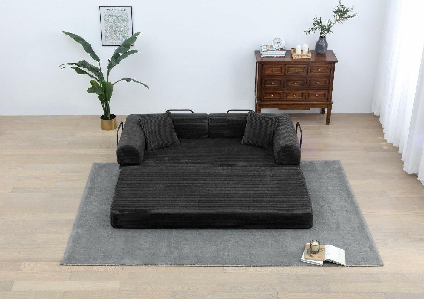 4 - in - 1 Convertible Sofa Bed - 77.9 Inch Modular Floor Couch - GoTypical