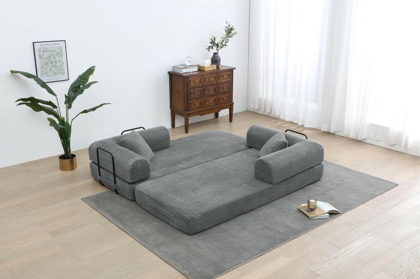 4 - in - 1 Convertible Sofa Bed - 77.9 Inch Modular Floor Couch - GoTypical
