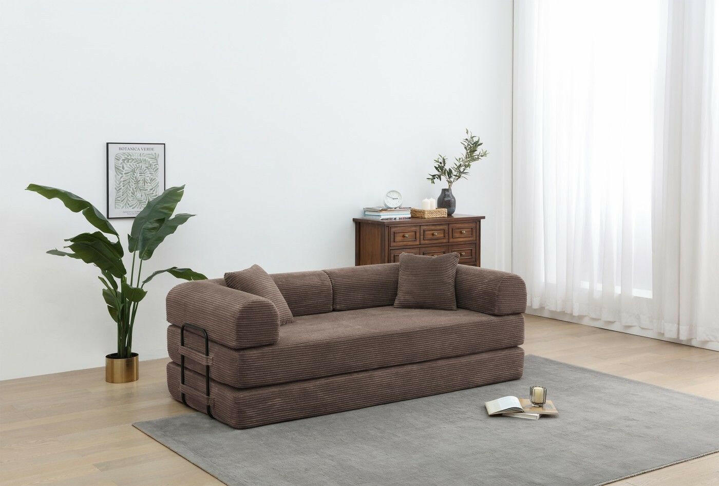 4 - in - 1 Convertible Sofa Bed - 77.9 Inch Modular Floor Couch - GoTypical