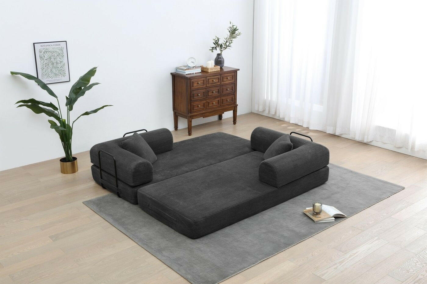 4 - in - 1 Convertible Sofa Bed - 77.9 Inch Modular Floor Couch - GoTypical