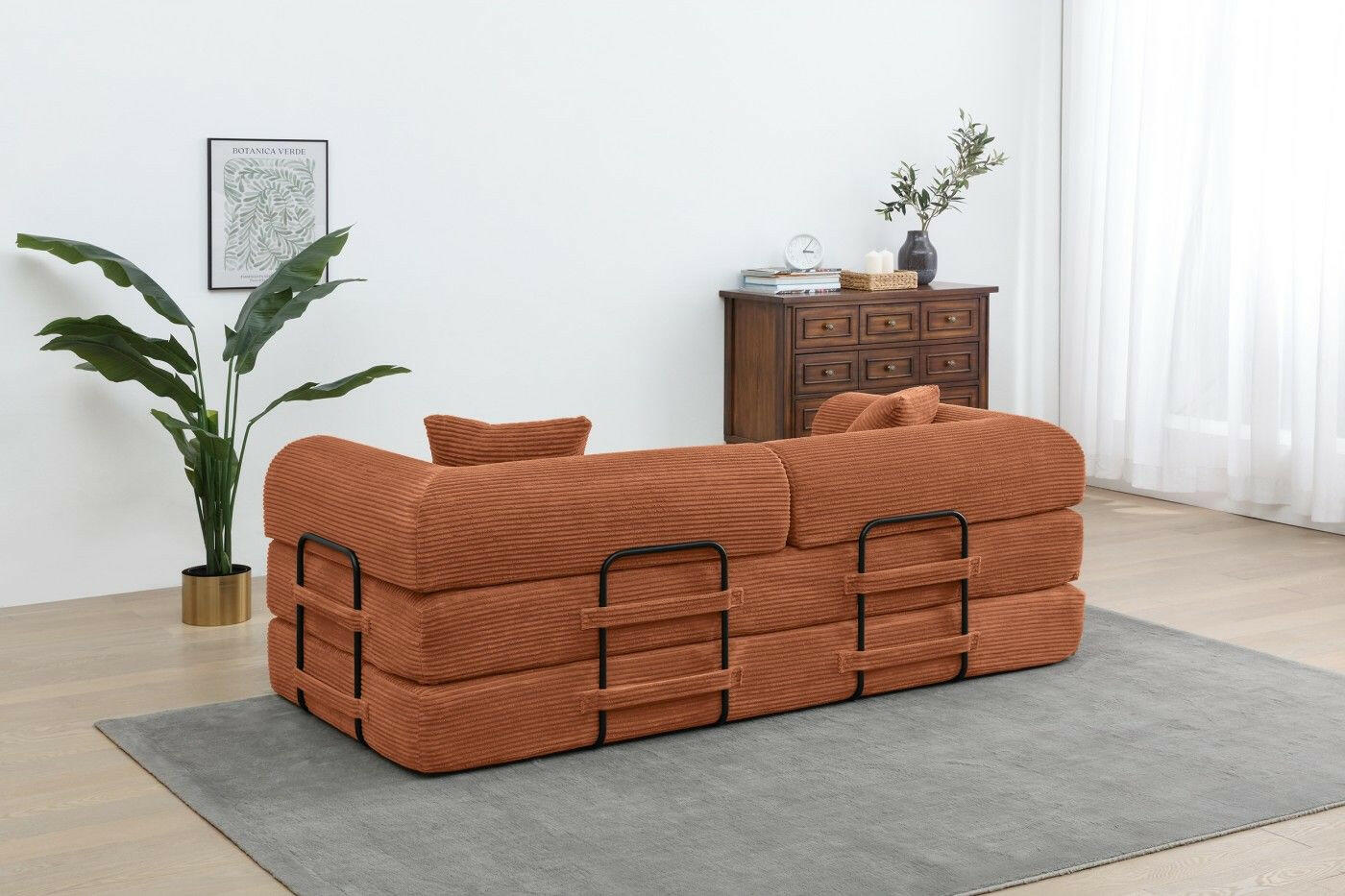 4 - in - 1 Convertible Sofa Bed - 77.9 Inch Modular Floor Couch - GoTypical
