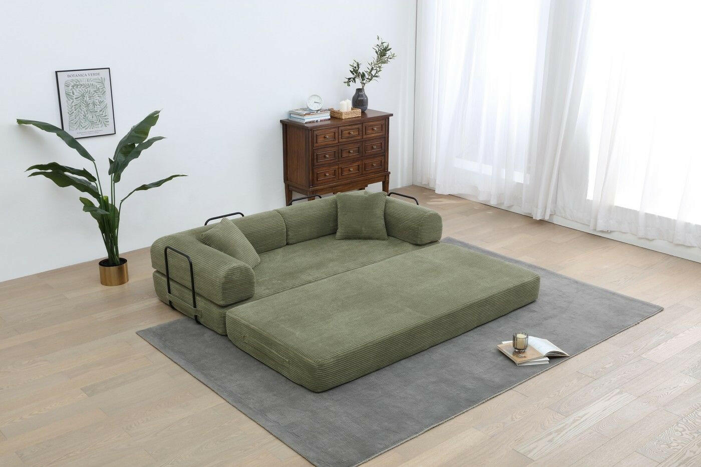4 - in - 1 Convertible Sofa Bed - 77.9 Inch Modular Floor Couch - GoTypical
