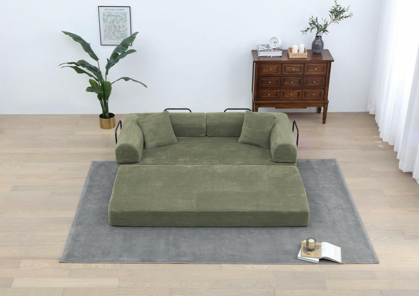 4 - in - 1 Convertible Sofa Bed - 77.9 Inch Modular Floor Couch - GoTypical