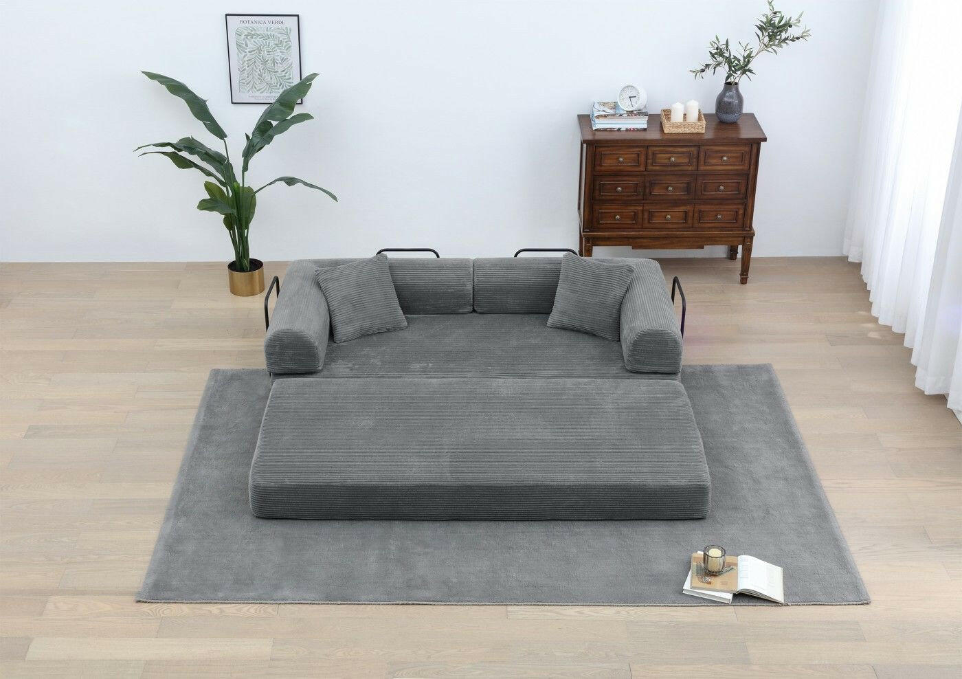 4 - in - 1 Convertible Sofa Bed - 77.9 Inch Modular Floor Couch - GoTypical