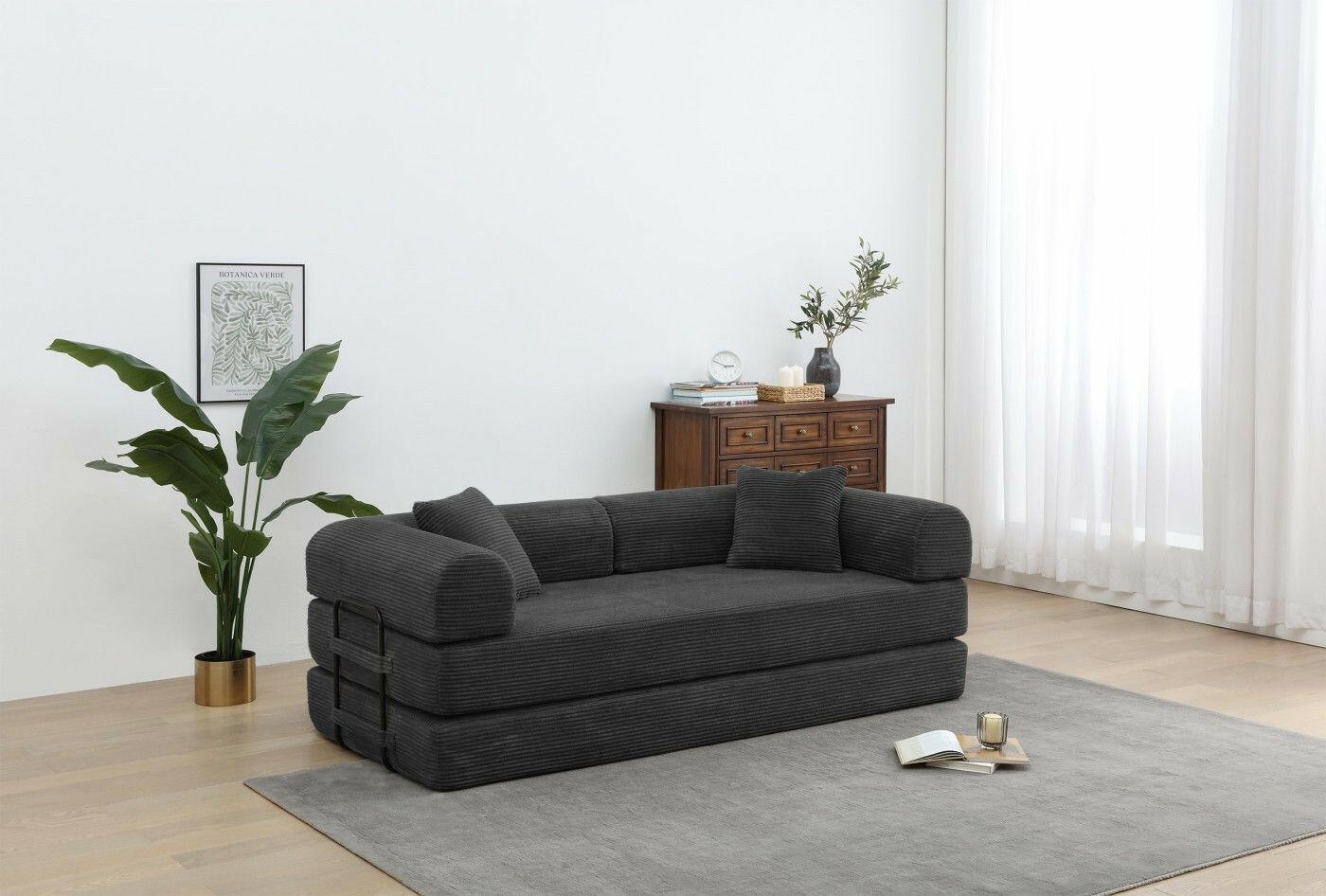4 - in - 1 Convertible Sofa Bed - 77.9 Inch Modular Floor Couch - GoTypical