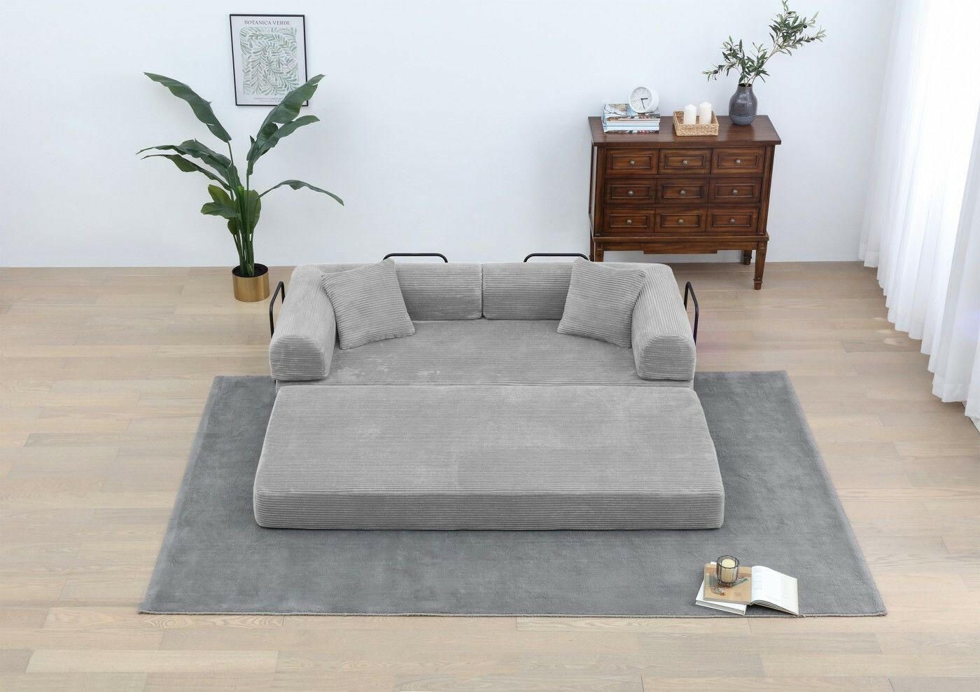 4 - in - 1 Convertible Sofa Bed - 77.9 Inch Modular Floor Couch - GoTypical