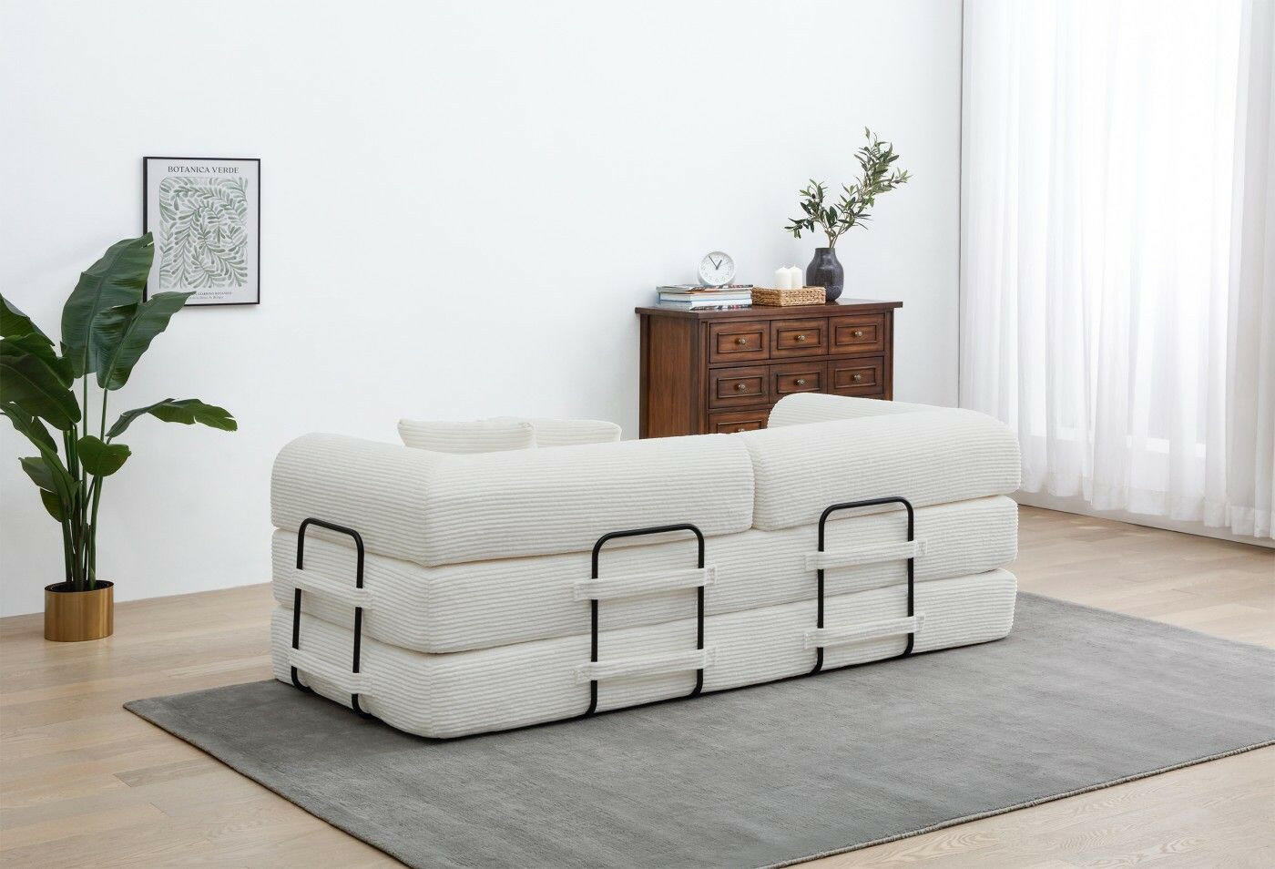 4 - in - 1 Convertible Sofa Bed - 77.9 Inch Modular Floor Couch - GoTypical