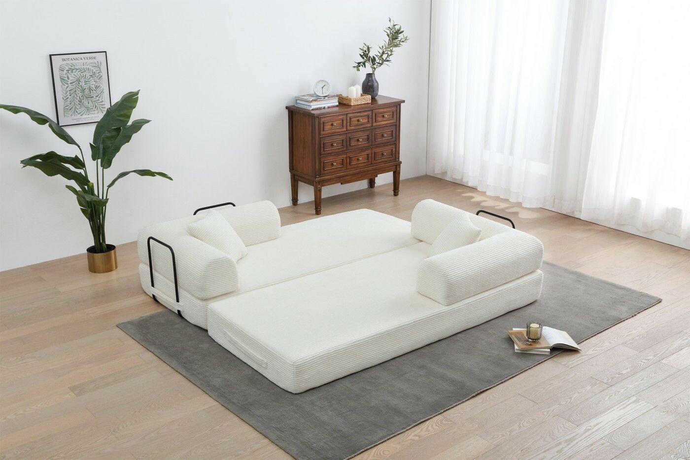 4 - in - 1 Convertible Sofa Bed - 77.9 Inch Modular Floor Couch - GoTypical