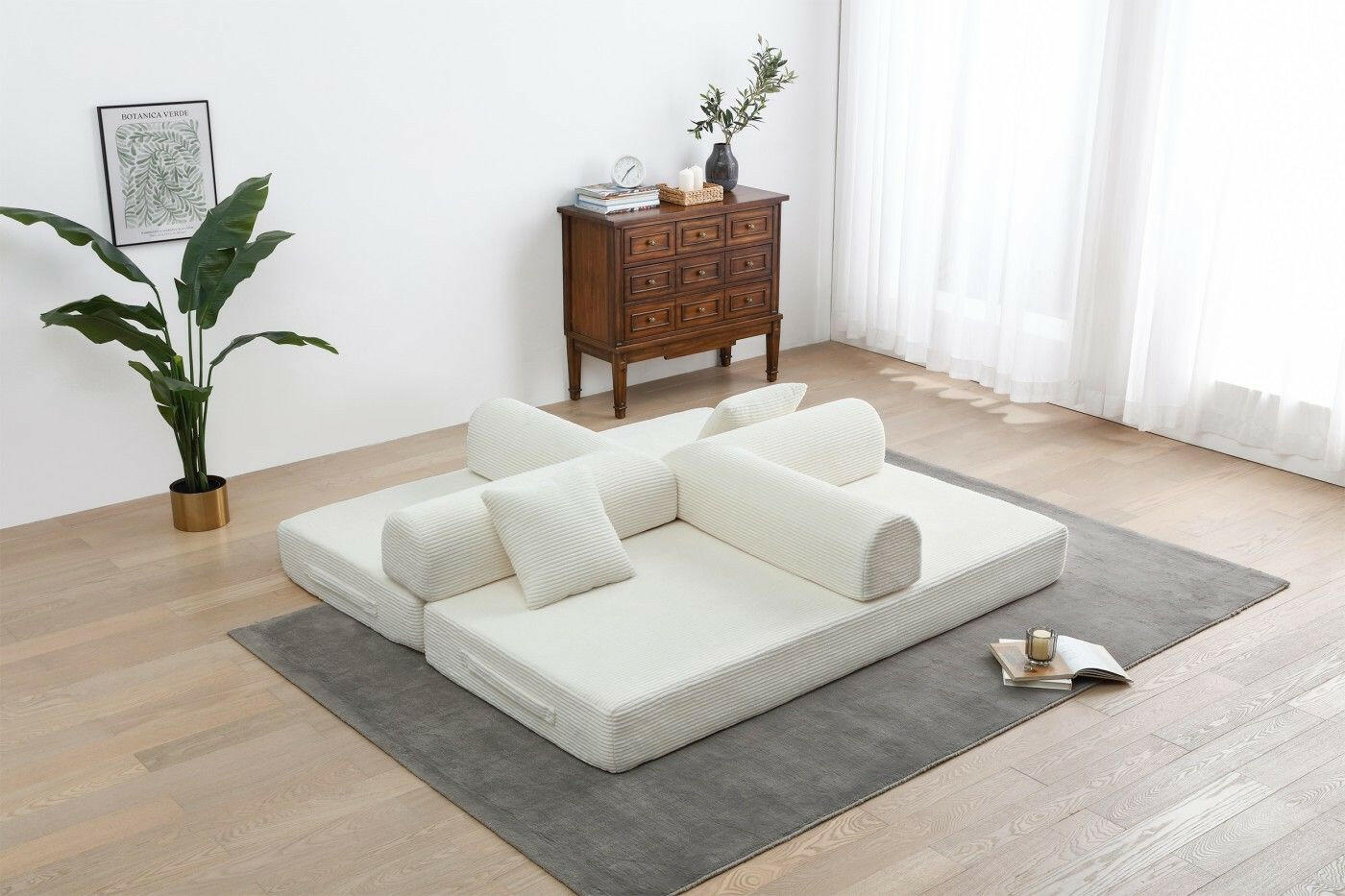 4 - in - 1 Convertible Sofa Bed - 77.9 Inch Modular Floor Couch - GoTypical