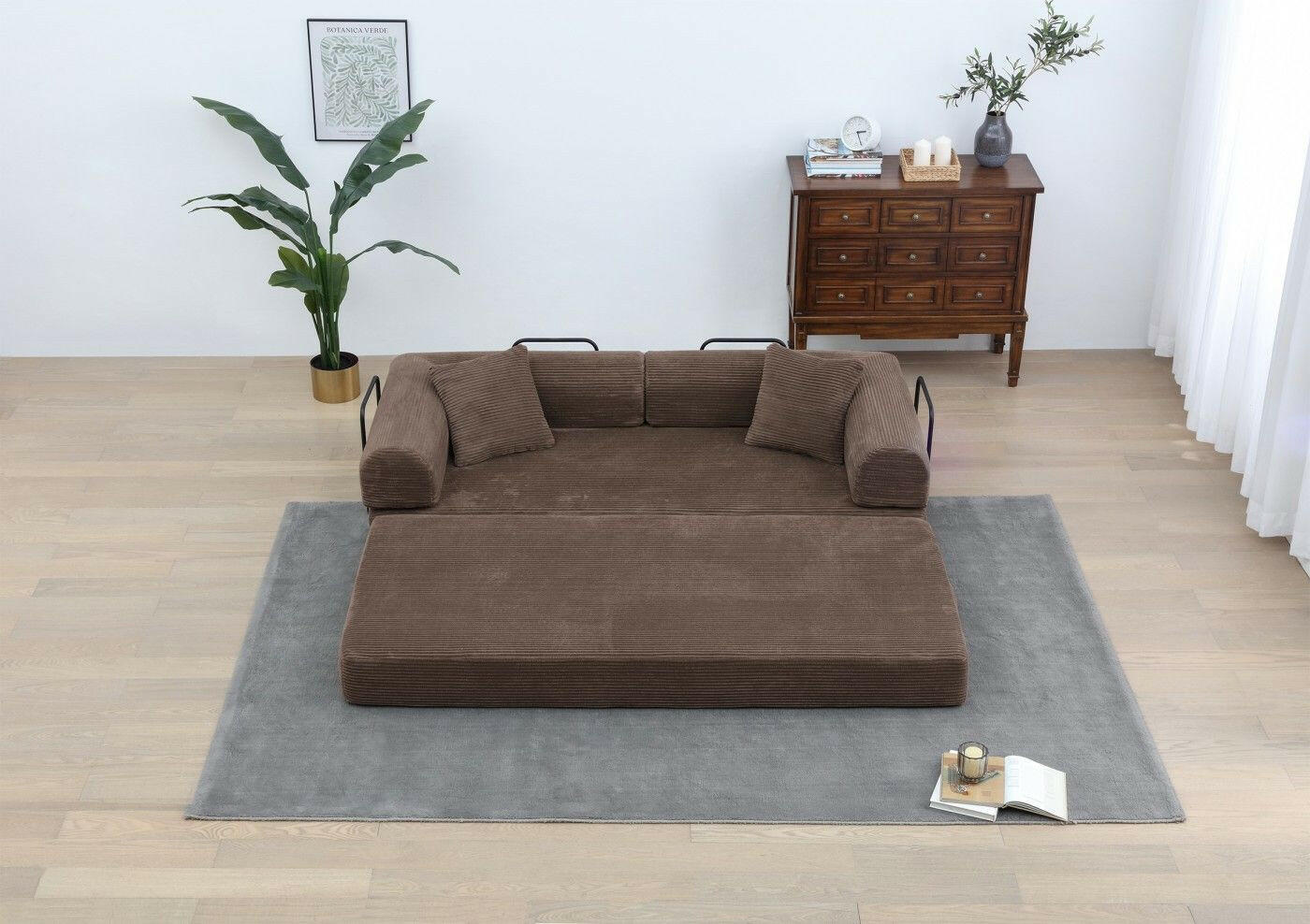Convertible Sofa Bed – 4-in-1 Modular Corduroy Couch 77.9 Inch - GoTypical