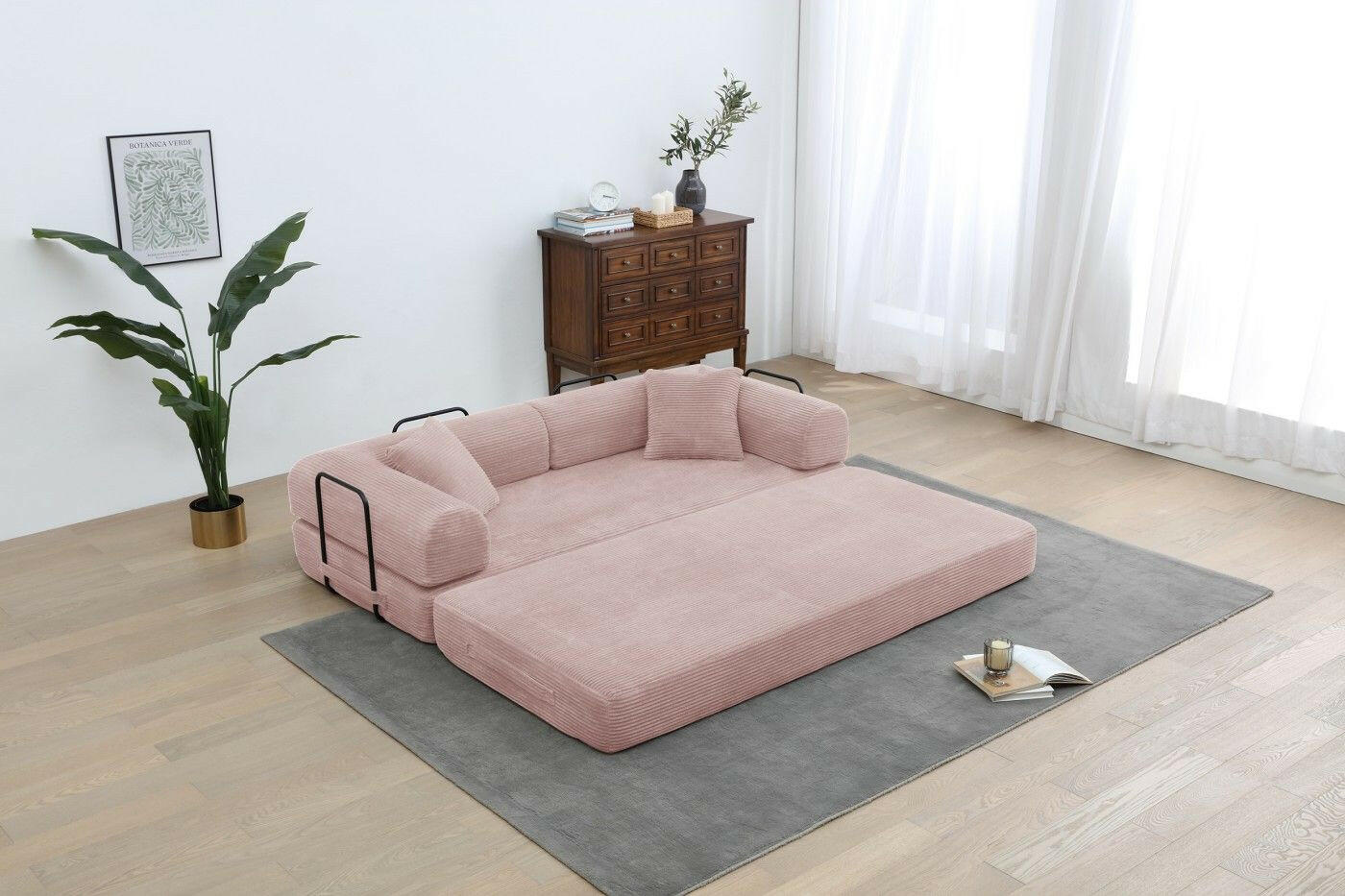 4 - in - 1 Convertible Sofa Bed - 77.9 Inch Modular Floor Couch - GoTypical