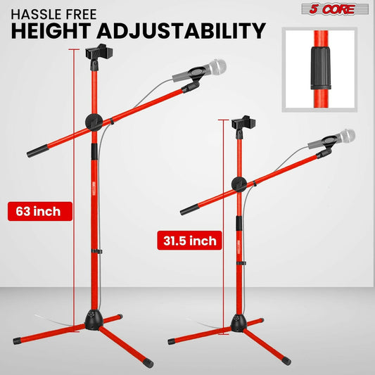 5 Core Adjustable Mic Stand – Dual Mic Holder with Telescoping Boom Arm - GoTypical