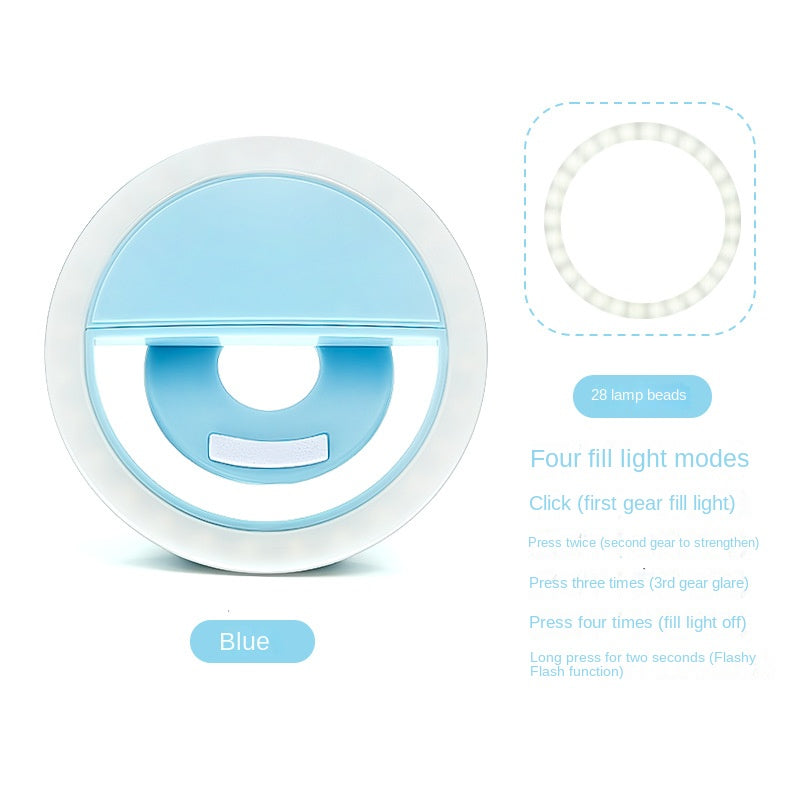 RK-12 Mobile Phone Fill Light Wholesale Live Beauty Selfie Lighting Round Flash Charging LED Fill Light.