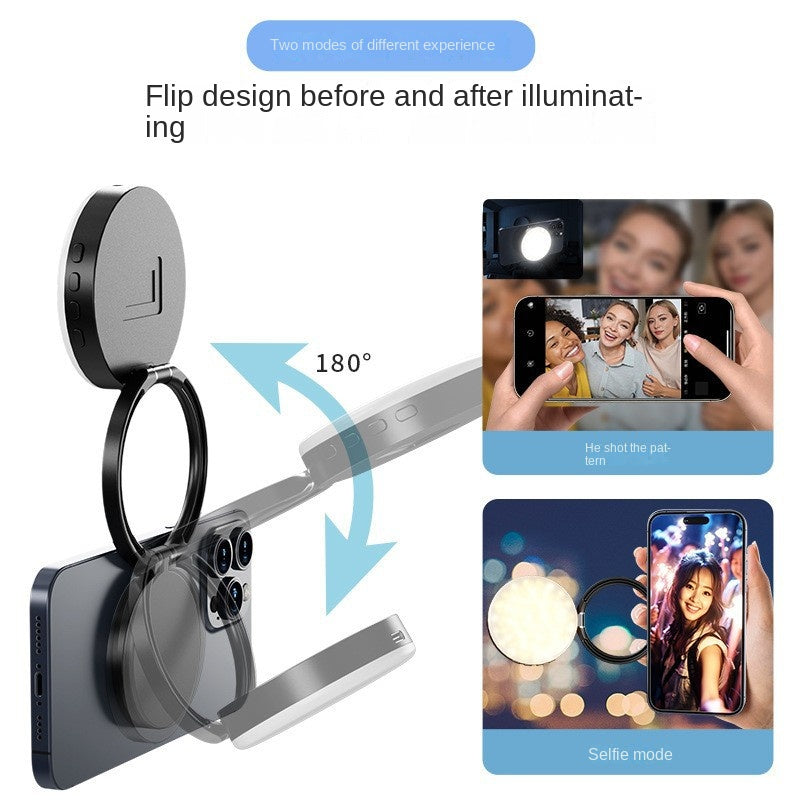 New YSH-126 LED Magnetic Phone Fill Light Photography Lamp Desktop Video Conference Live Pocket Light Mirror.