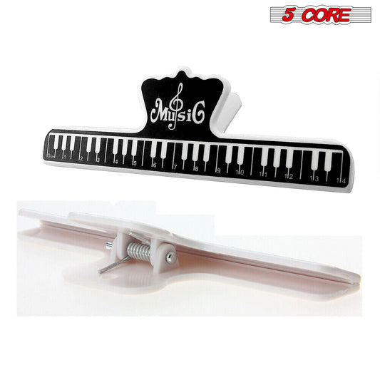 5 Core Sheet Music Holder Clip – Durable Black Plastic, Compact Size - GoTypical