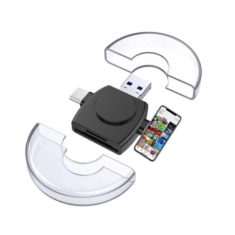 TF card SD card reader suitable for Apple USB C Android Typec computer USB laptop 4in1 card reader.