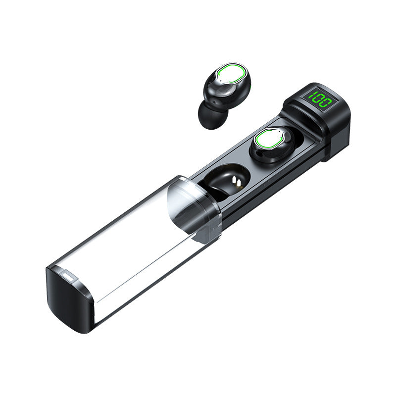 BQ60 wireless Bluetooth earphones with pull-out compartment, digital display transparent case, in ear transparent case, touch sensitive and portable