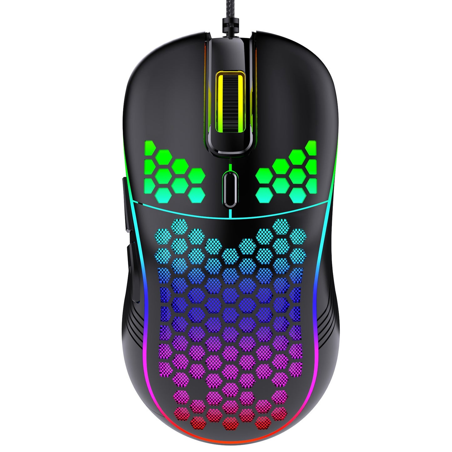 Wired gaming mouse with hollow holes and glowing light lightweight gaming mouse for esports