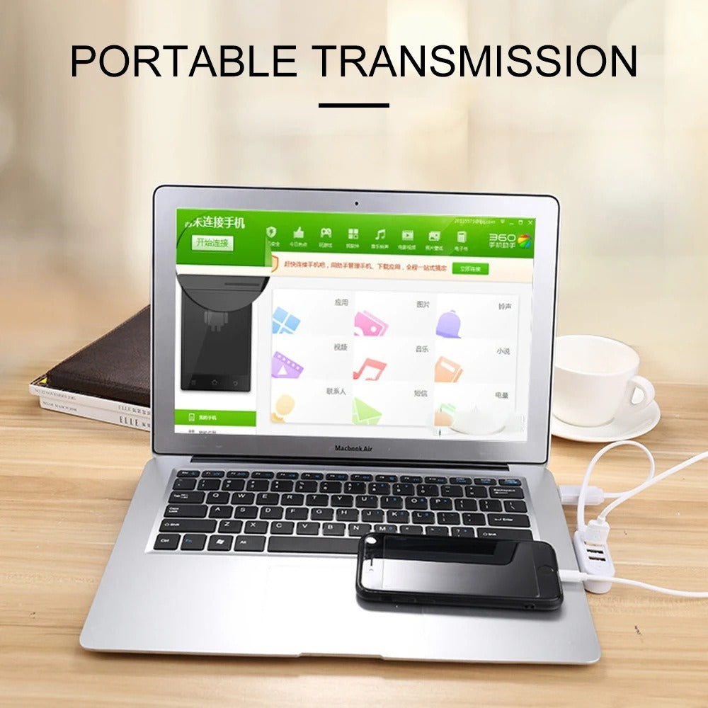 USB three in one splitter socket 3a multifunctional charger one to three port hub data extension cable
