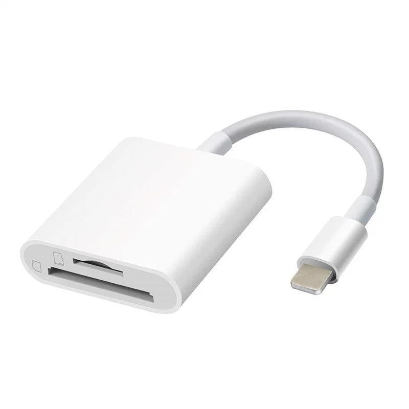 Suitable for Apple 2-in-1 card reader, phone lighting converter, TF+SD card, OTG multifunctional camera.