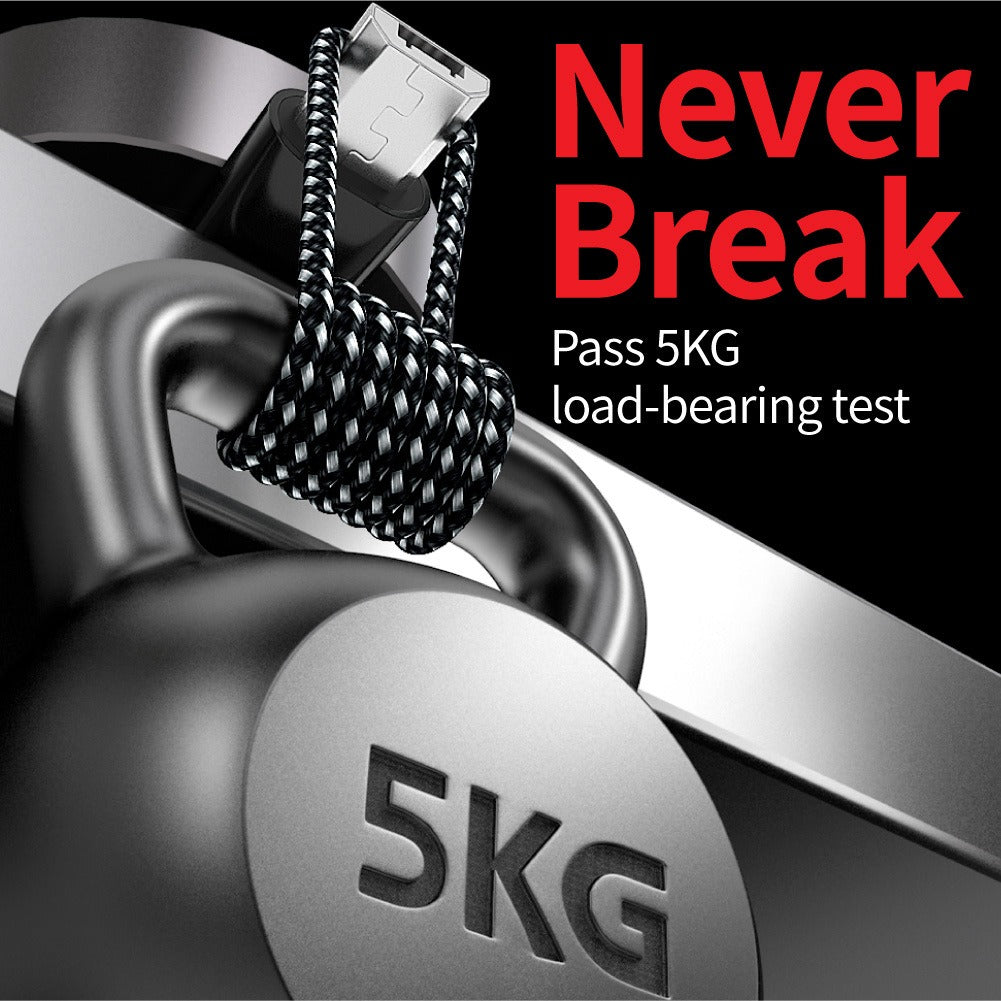 Android Phone V8 Fast Charging Micro Data Cable Braided Aluminum Alloy USB Charging Cable