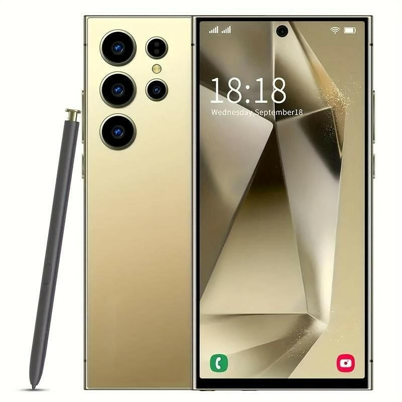 . I24 Ultra Android 13 Smartphone – 8GB RAM, 256GB, Gold - GoTypical