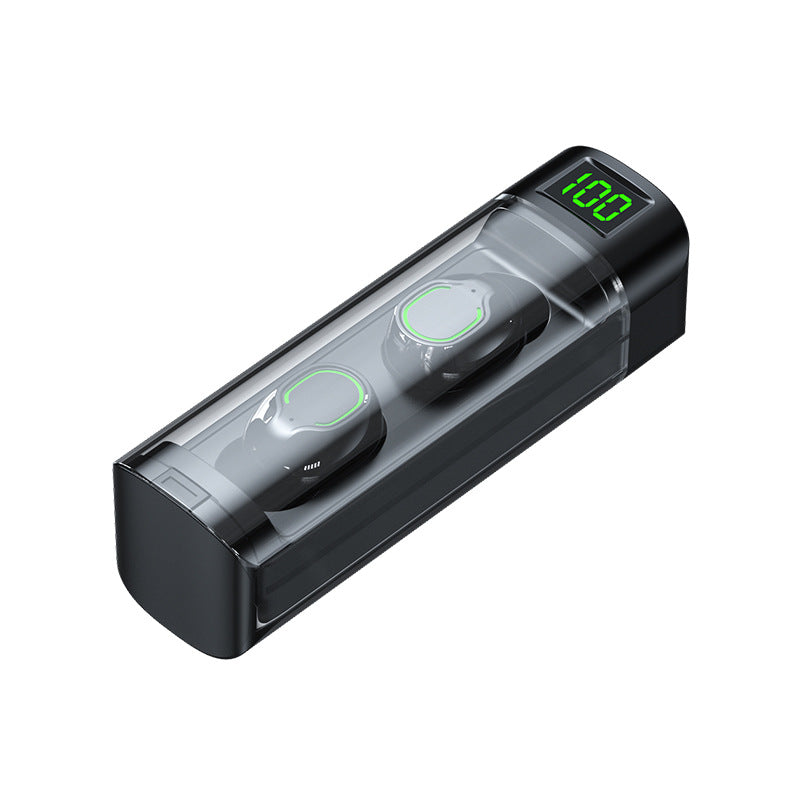 BQ60 wireless Bluetooth earphones with pull-out compartment, digital display transparent case, in ear transparent case, touch sensitive and portable