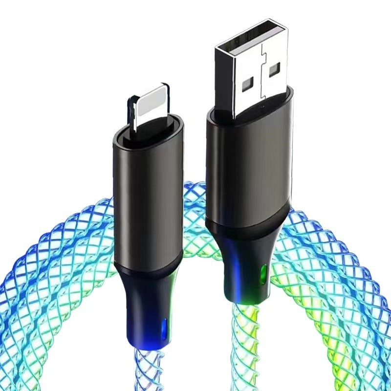 Data cable car luminous breathing gradient PD60W 27W super fast charging suitable for Apple Android Type