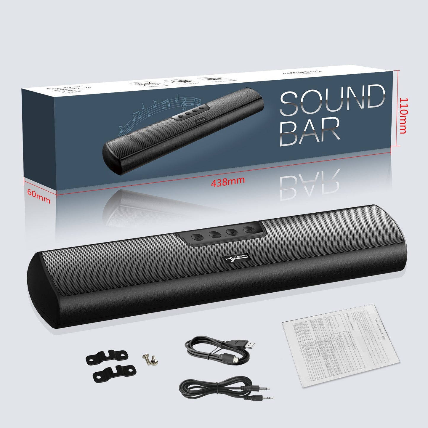 Home Bluetooth 5.0 Speaker Extended Edition Desktop Wall mounted Wireless Speaker Bass Cannon Speaker Supports USB TF.