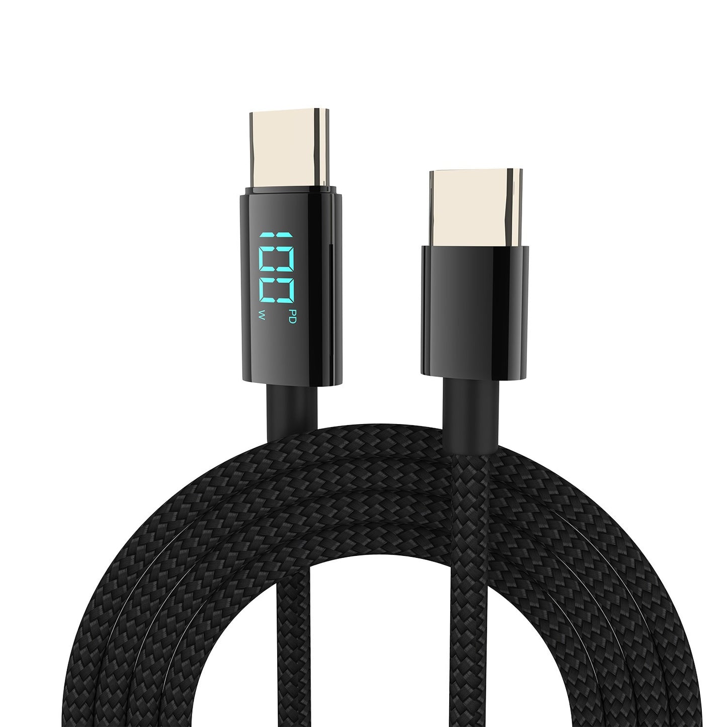 100W digital fast charging braided data cable Type-C mobile charging cable 16 fast charging cable compatible with 66W 1.2m