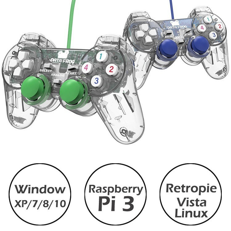 Transparent shell PC computer USB game controller 3D joystick controller vibration free game accessories.